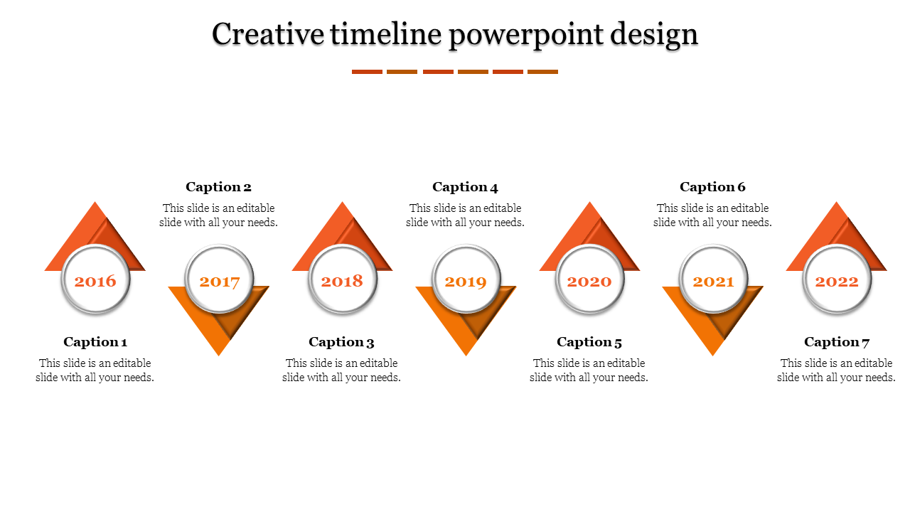 Innovative Timeline PowerPoint Slide Template Orange Color